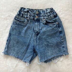 Custom Made Blue Denim High-Waisted Shorts